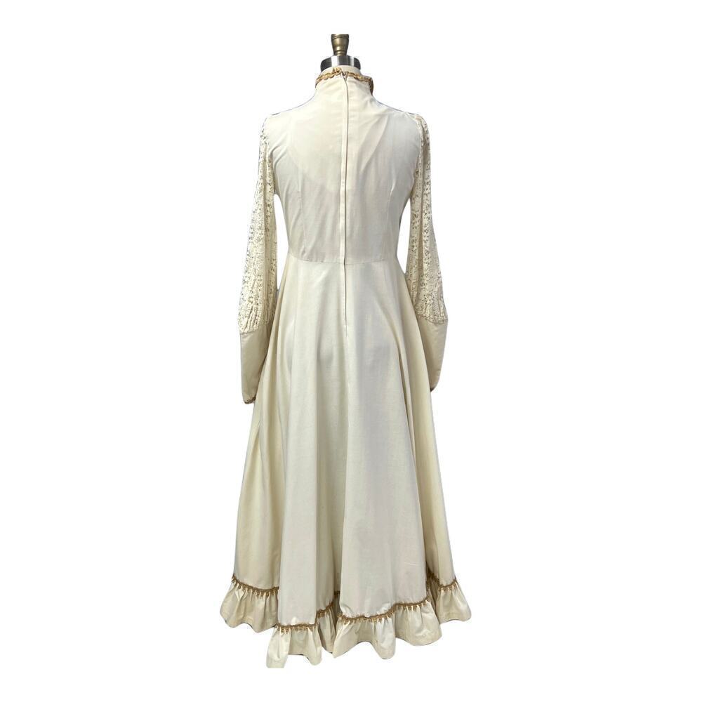 VTG 1970s Gunne Sax Prairie Wedding Dress Jessica McClintock Boho Cottagecore S - Picture 6 of 11